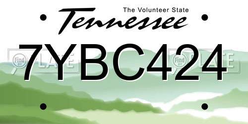 7YBC424 Tennessee License Plate