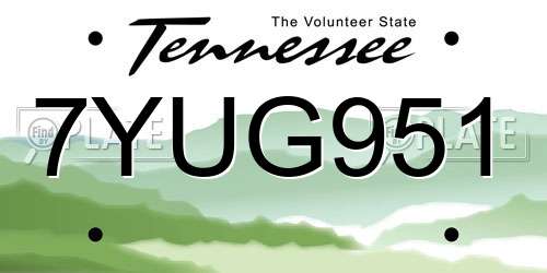 7YUG951 Tennessee License Plate