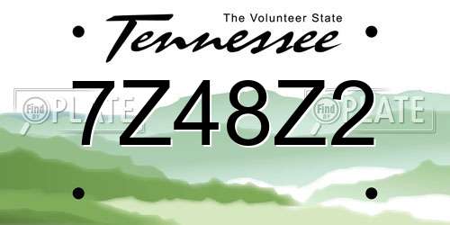 7Z48Z2 Tennessee License Plate