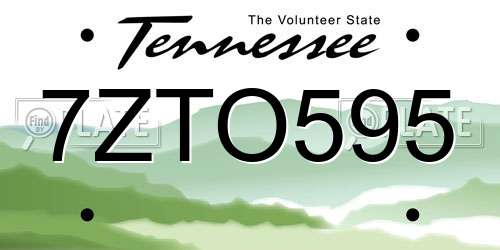 7ZTO595 Tennessee License Plate