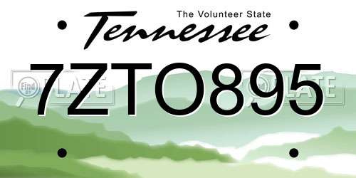 7ZTO895 Tennessee License Plate