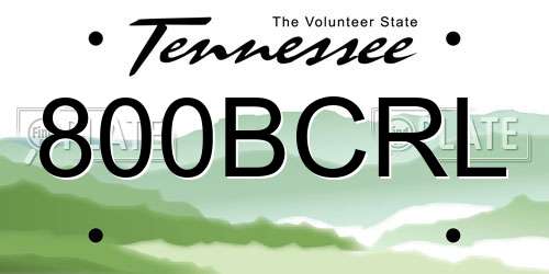 800BCRL Tennessee License Plate