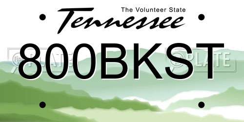 800BKST Tennessee License Plate