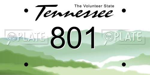 801 Tennessee License Plate