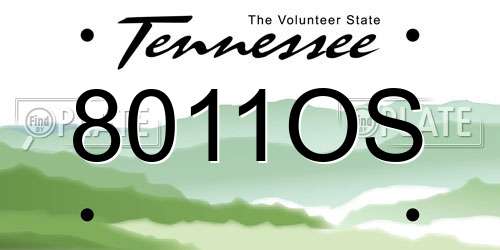 8011OS Tennessee License Plate