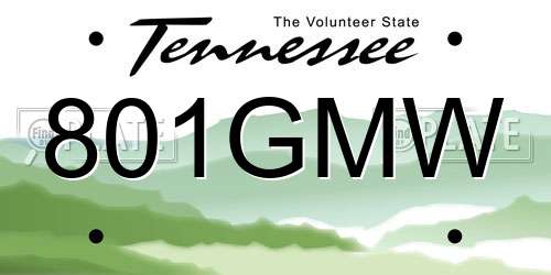 801GMW Tennessee License Plate