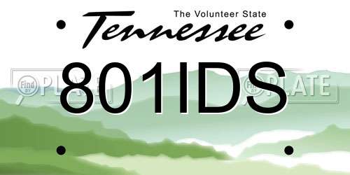 801IDS Tennessee License Plate