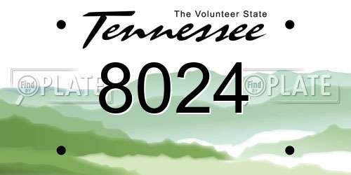 8024 Tennessee License Plate