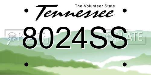 8024SS Tennessee License Plate