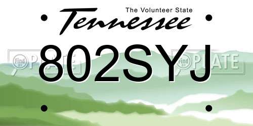 802SYJ Tennessee License Plate
