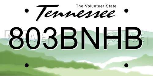 803BNHB Tennessee License Plate