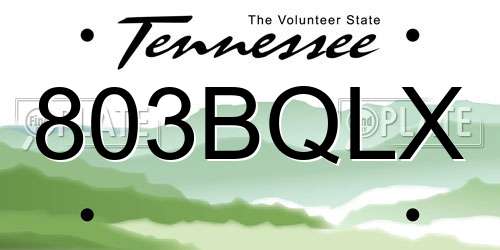 803BQLX Tennessee License Plate
