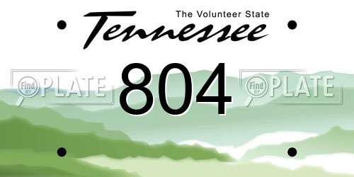 804 Tennessee License Plate