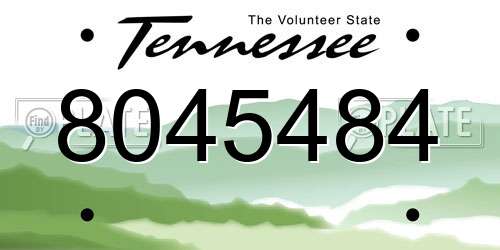 8045484 Tennessee License Plate