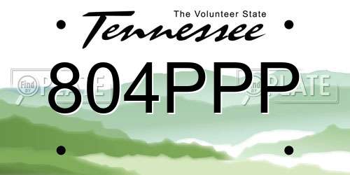 804PPP Tennessee License Plate