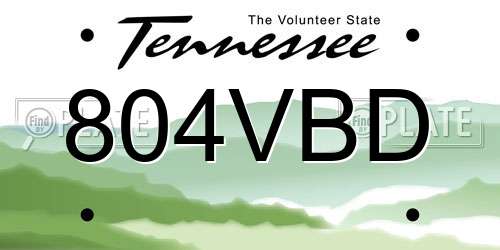 804VBD Tennessee License Plate
