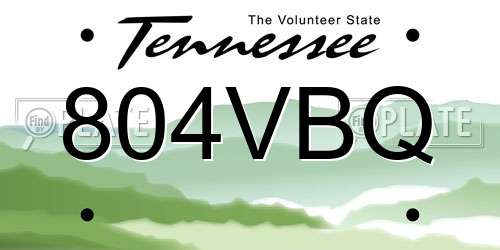 804VBQ Tennessee License Plate