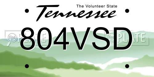 804VSD Tennessee License Plate