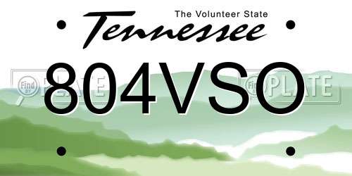 804VSO Tennessee License Plate