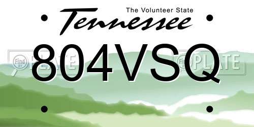 804VSQ Tennessee License Plate