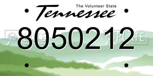 8050212 Tennessee License Plate
