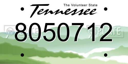 8050712 Tennessee License Plate