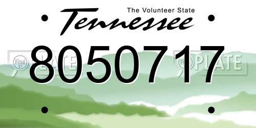 8050717 Tennessee License Plate