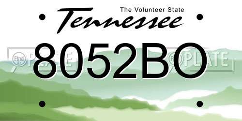 8052BO Tennessee License Plate
