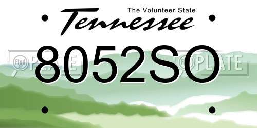 8052SO Tennessee License Plate