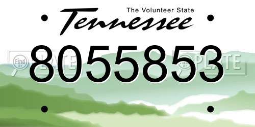 8055853 Tennessee License Plate