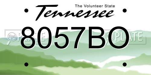 8057BO Tennessee License Plate