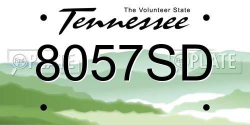 8057SD Tennessee License Plate