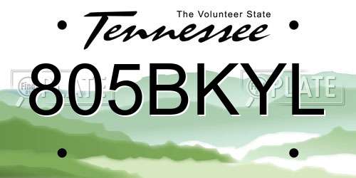 805BKYL Tennessee License Plate