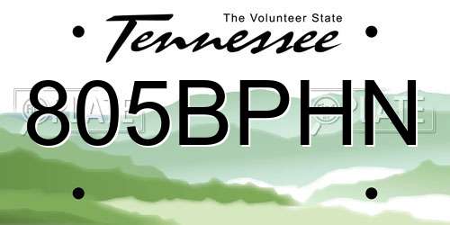 805BPHN Tennessee License Plate