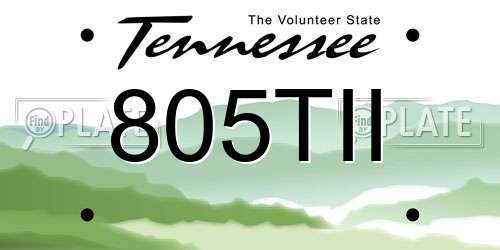 805TII Tennessee License Plate