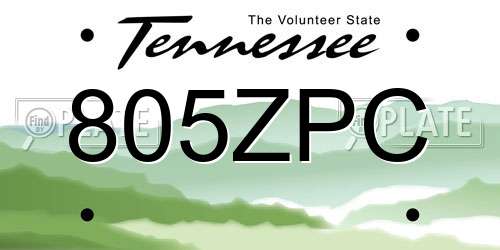 805ZPC Tennessee License Plate