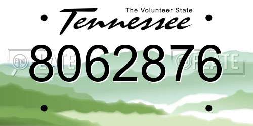 8062876 Tennessee License Plate