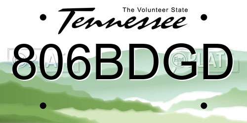 806BDGD Tennessee License Plate