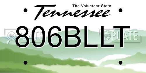 806BLLT Tennessee License Plate