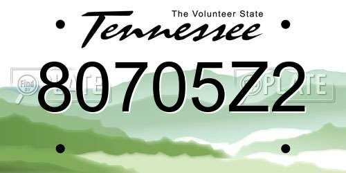 80705Z2 Tennessee License Plate