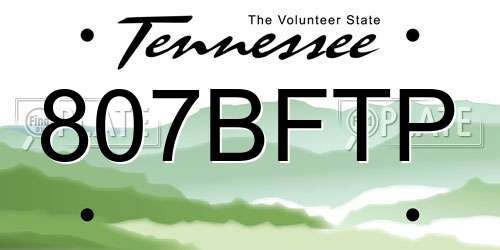 807BFTP Tennessee License Plate