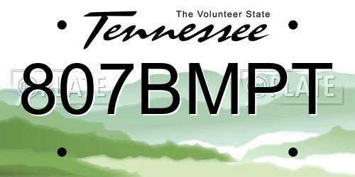 807BMPT Tennessee License Plate