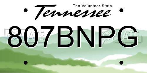 807BNPG Tennessee License Plate