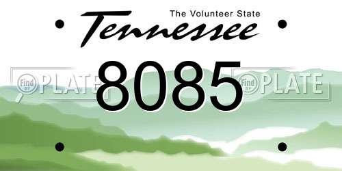 8085 Tennessee License Plate