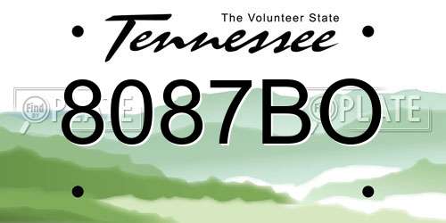8087BO Tennessee License Plate