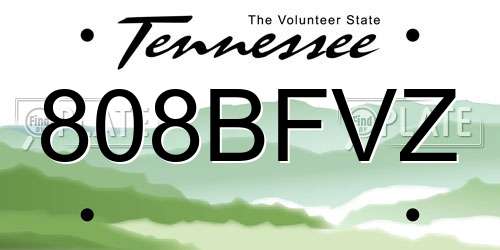 808BFVZ Tennessee License Plate