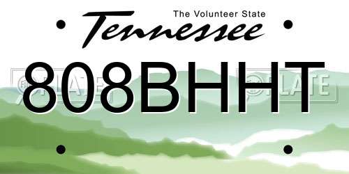 808BHHT Tennessee License Plate