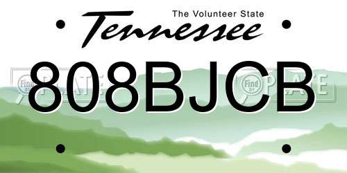 808BJCB Tennessee License Plate