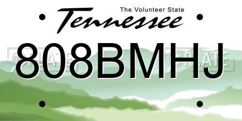 808BMHJ Tennessee License Plate