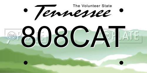 808CAT Tennessee License Plate